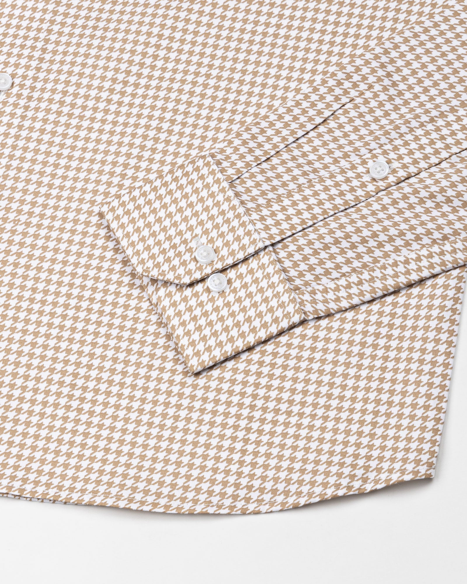 Brule Brown Houndstooth Check Cotton Shirt - John Ellies
