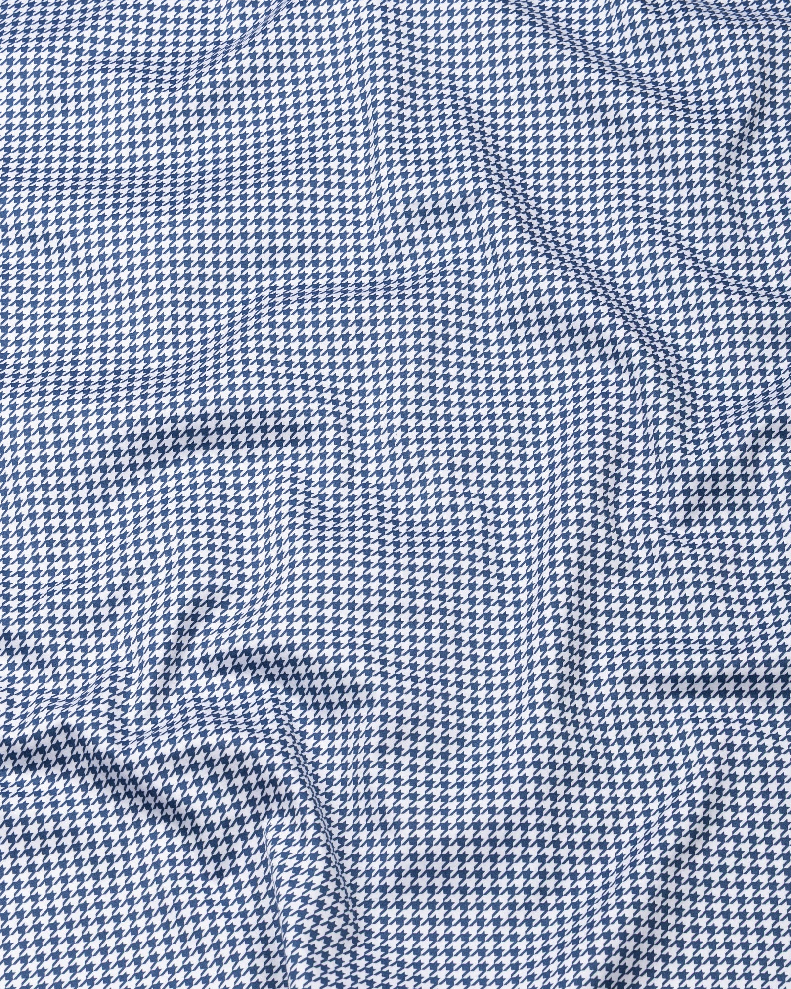 Brule Blue Houndstooth Check Cotton Shirt - John Ellies