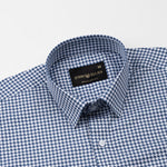 Brule Blue Houndstooth Check Cotton Shirt - John Ellies