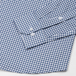 Brule Blue Houndstooth Check Cotton Shirt - John Ellies