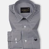 Brule Black Houndstooth Check Cotton Shirt - John Ellies