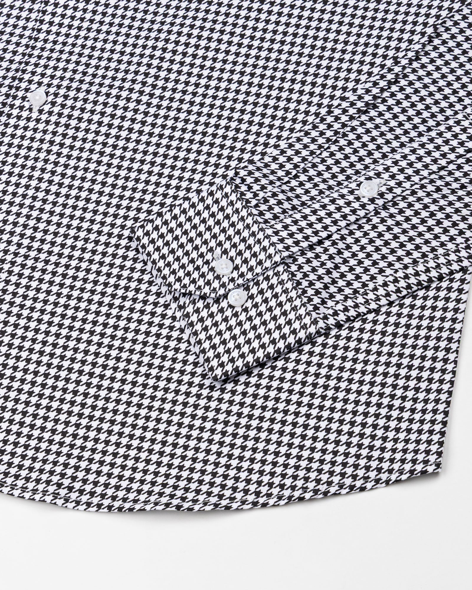 Brule Black Houndstooth Check Cotton Shirt - John Ellies