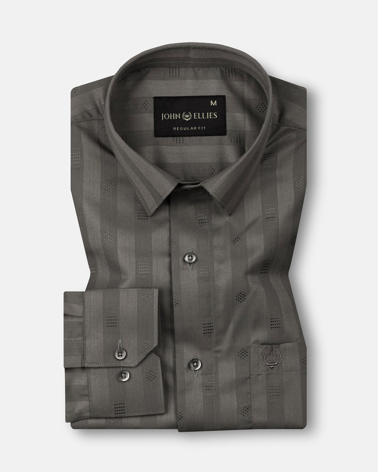 Matis Olive Dobby Cotton Stripe Shirt - John Ellies