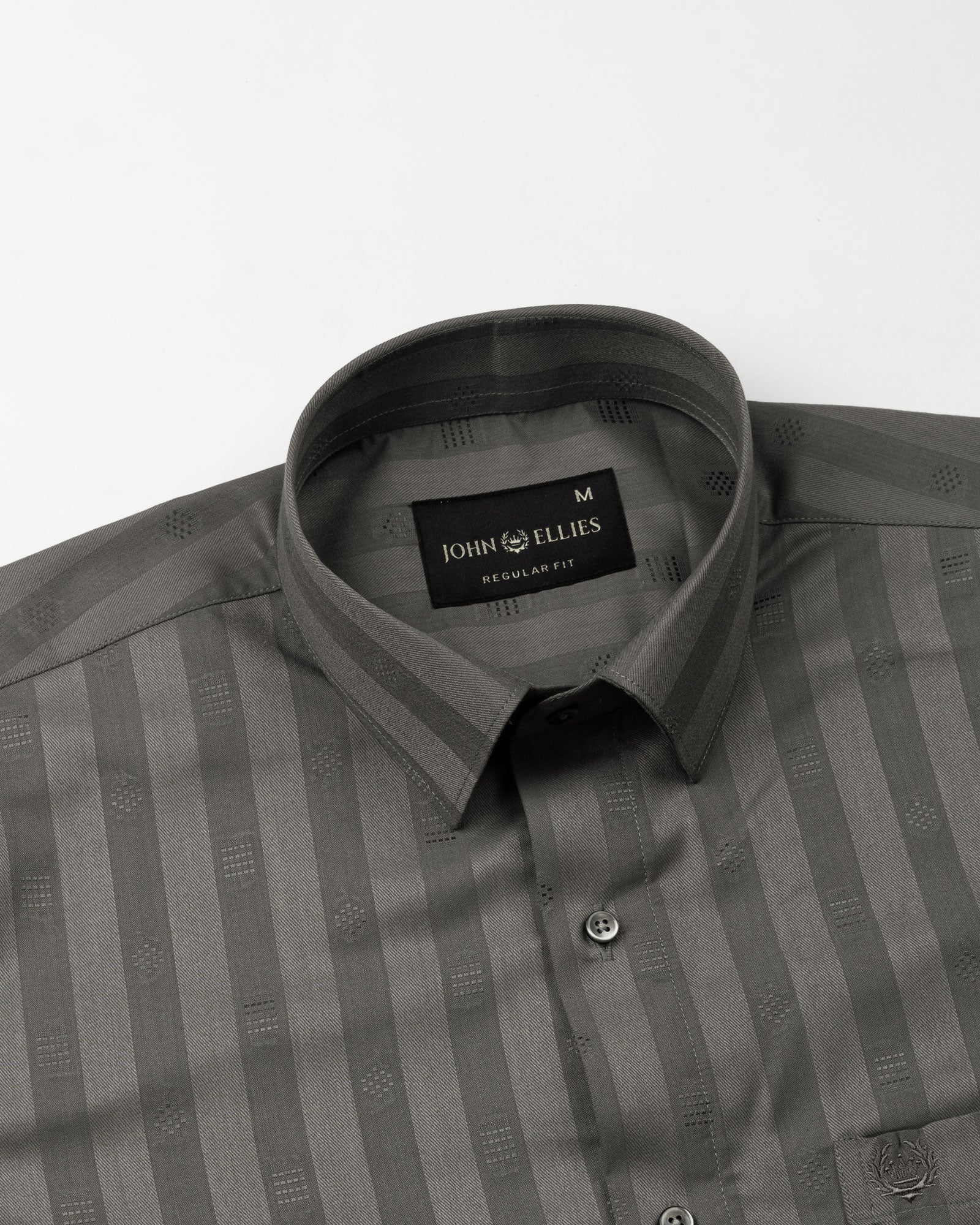 Matis Olive Dobby Cotton Stripe Shirt - John Ellies