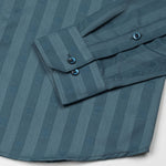 Matis Teal Dobby Cotton Stripe Shirt - John Ellies