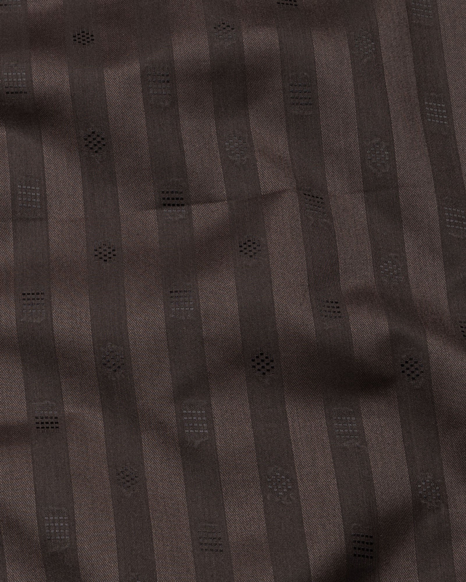 Matis Brown Dobby Cotton Stripe Shirt - John Ellies