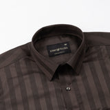 Matis Brown Dobby Cotton Stripe Shirt - John Ellies