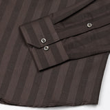Matis Brown Dobby Cotton Stripe Shirt - John Ellies