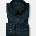 Matis Navy Blue Dobby Cotton Stripe Shirt - John Ellies