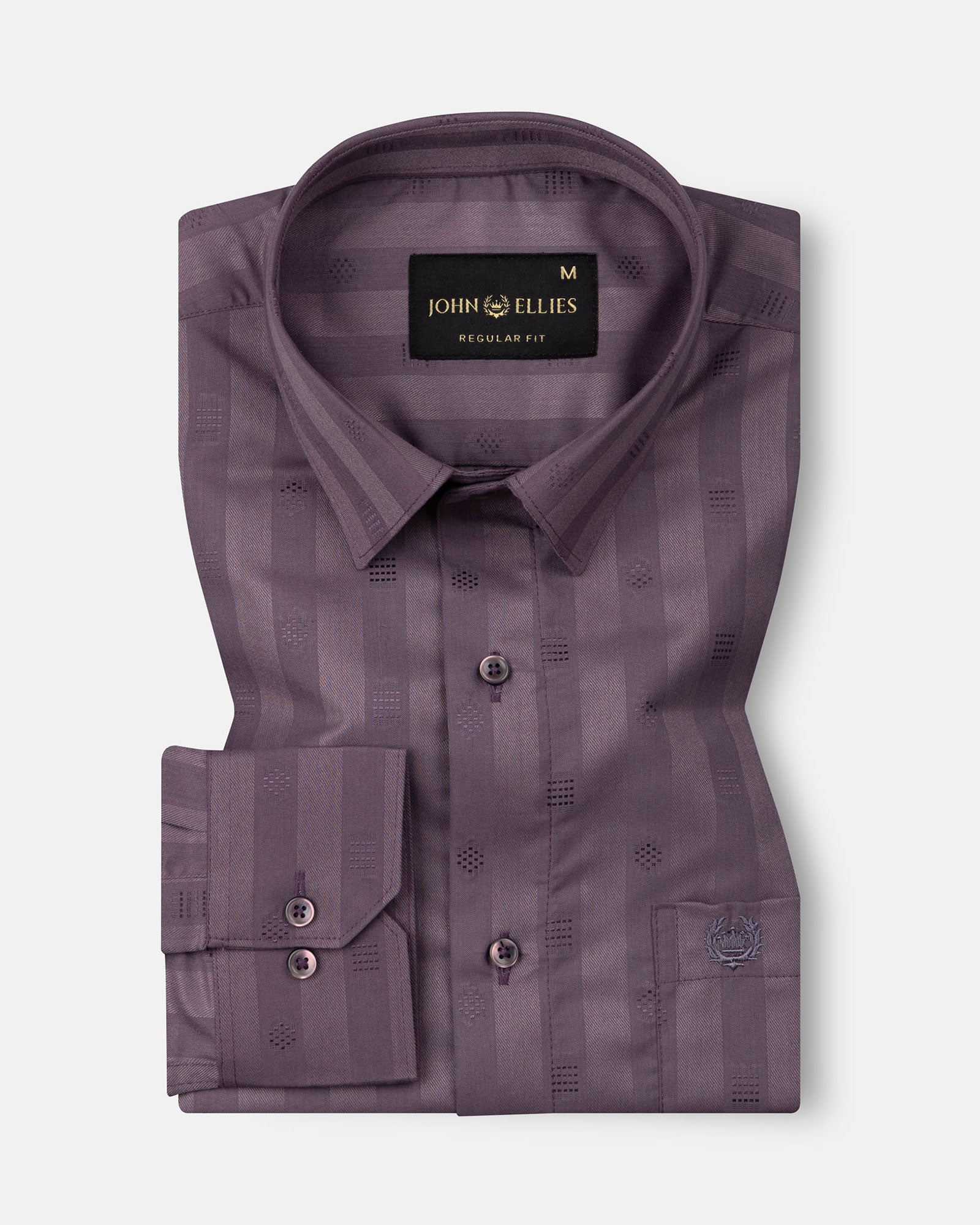 Matis Purple Dobby Cotton Stripe Shirt - John Ellies