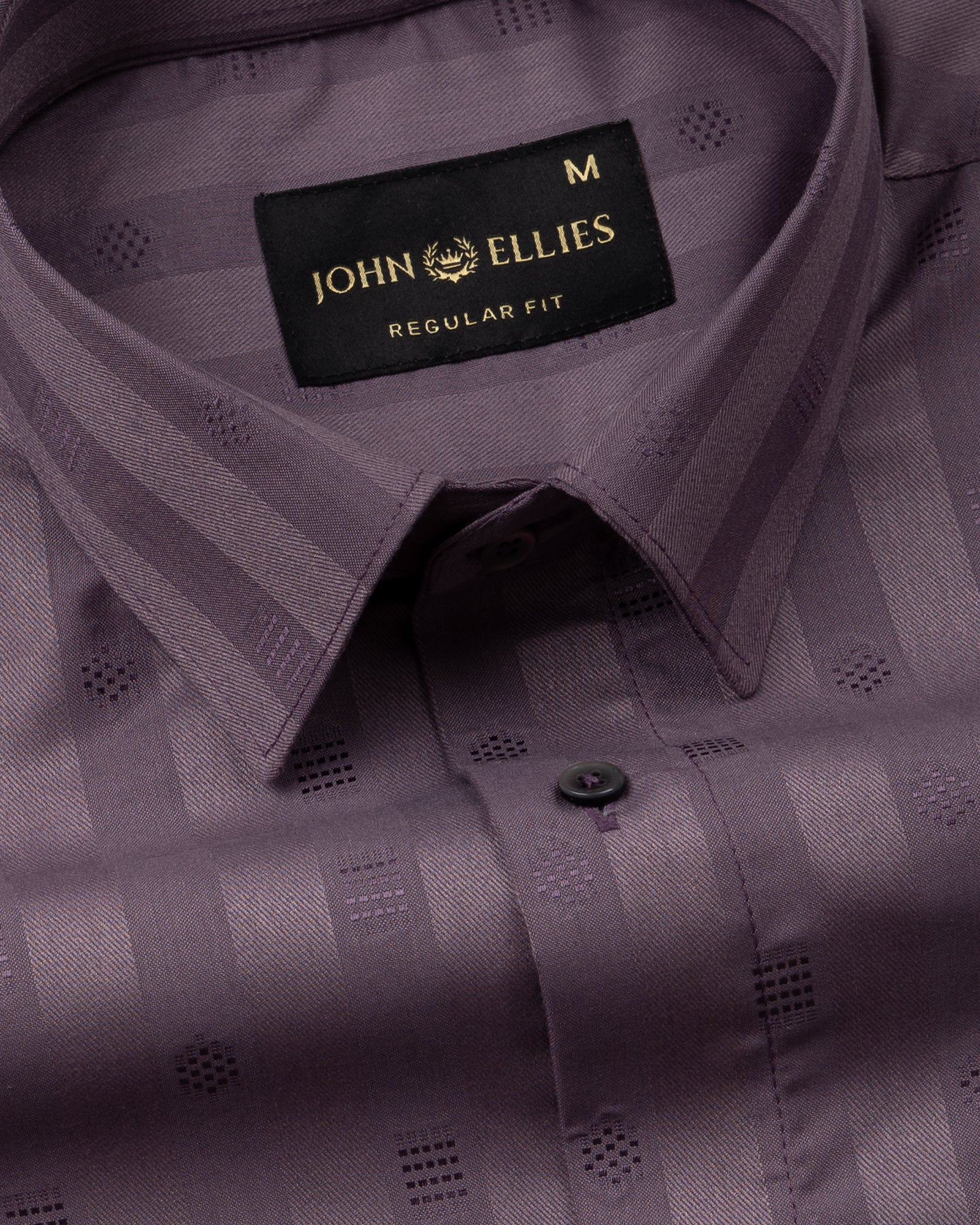 Matis Purple Dobby Cotton Stripe Shirt - John Ellies