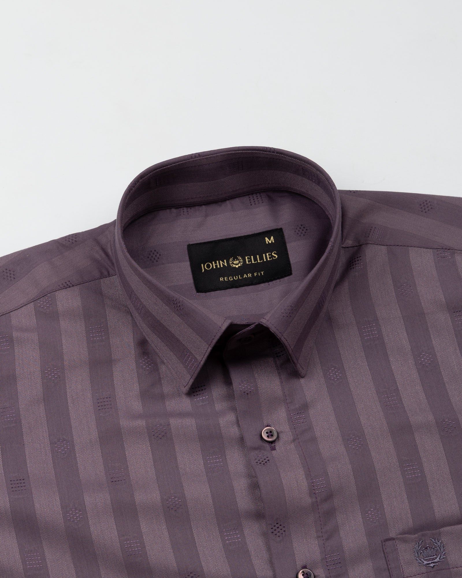 Matis Purple Dobby Cotton Stripe Shirt - John Ellies
