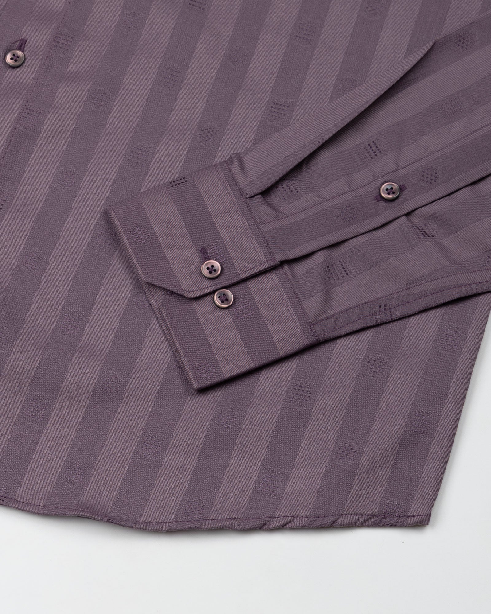 Matis Purple Dobby Cotton Stripe Shirt - John Ellies