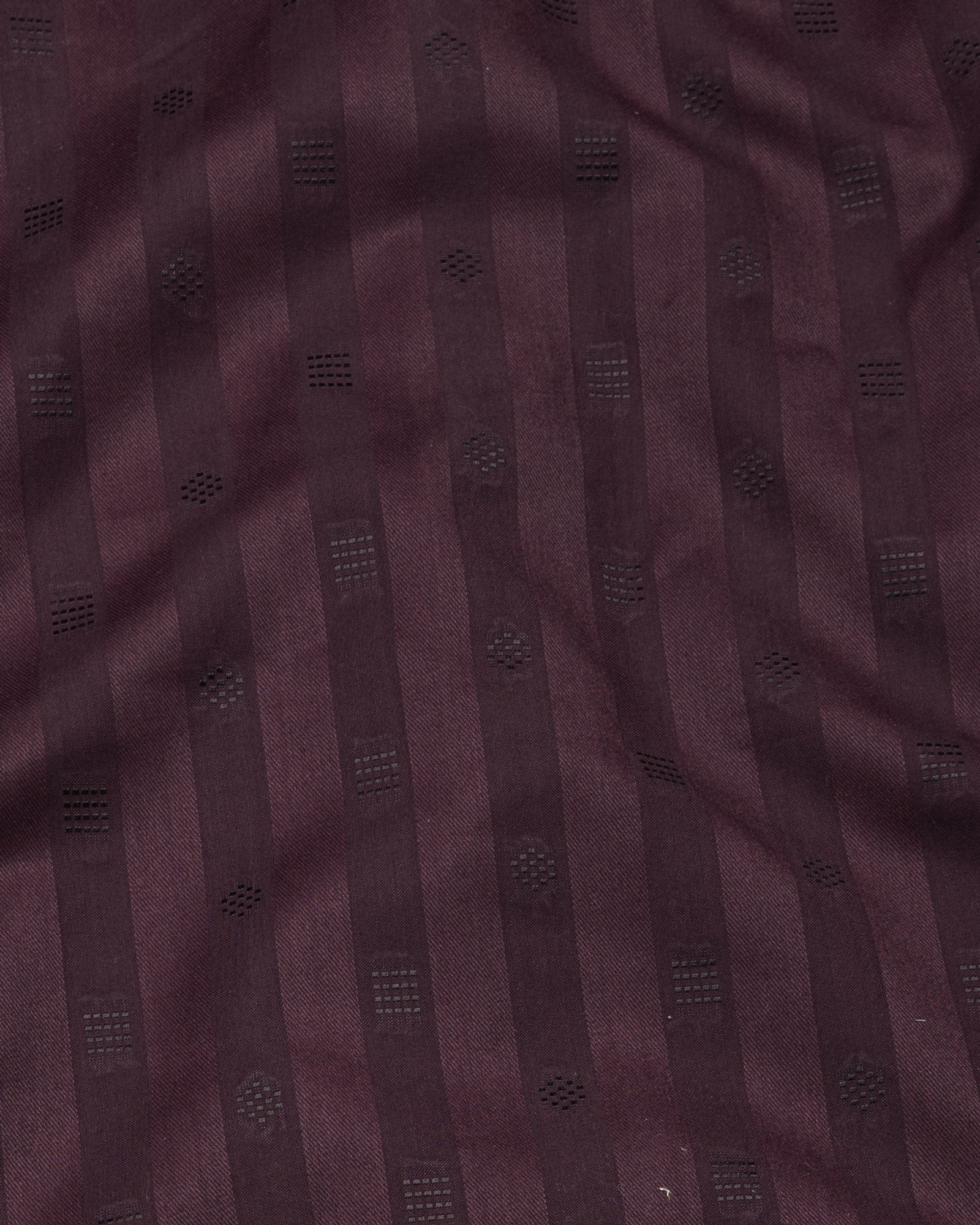 Matis Maroon Dobby Cotton Stripe Shirt - John Ellies