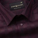 Matis Maroon Dobby Cotton Stripe Shirt - John Ellies