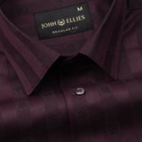 Matis Maroon Dobby Cotton Stripe Shirt - John Ellies