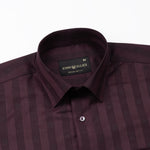 Matis Maroon Dobby Cotton Stripe Shirt - John Ellies