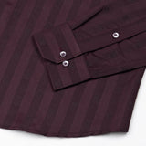 Matis Maroon Dobby Cotton Stripe Shirt - John Ellies