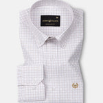 Dushan Brown Check Button Down Textured Cotton Shirt - John Ellies