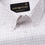 Dushan Brown Check Button Down Textured Cotton Shirt - John Ellies