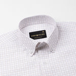 Dushan Brown Check Button Down Textured Cotton Shirt - John Ellies