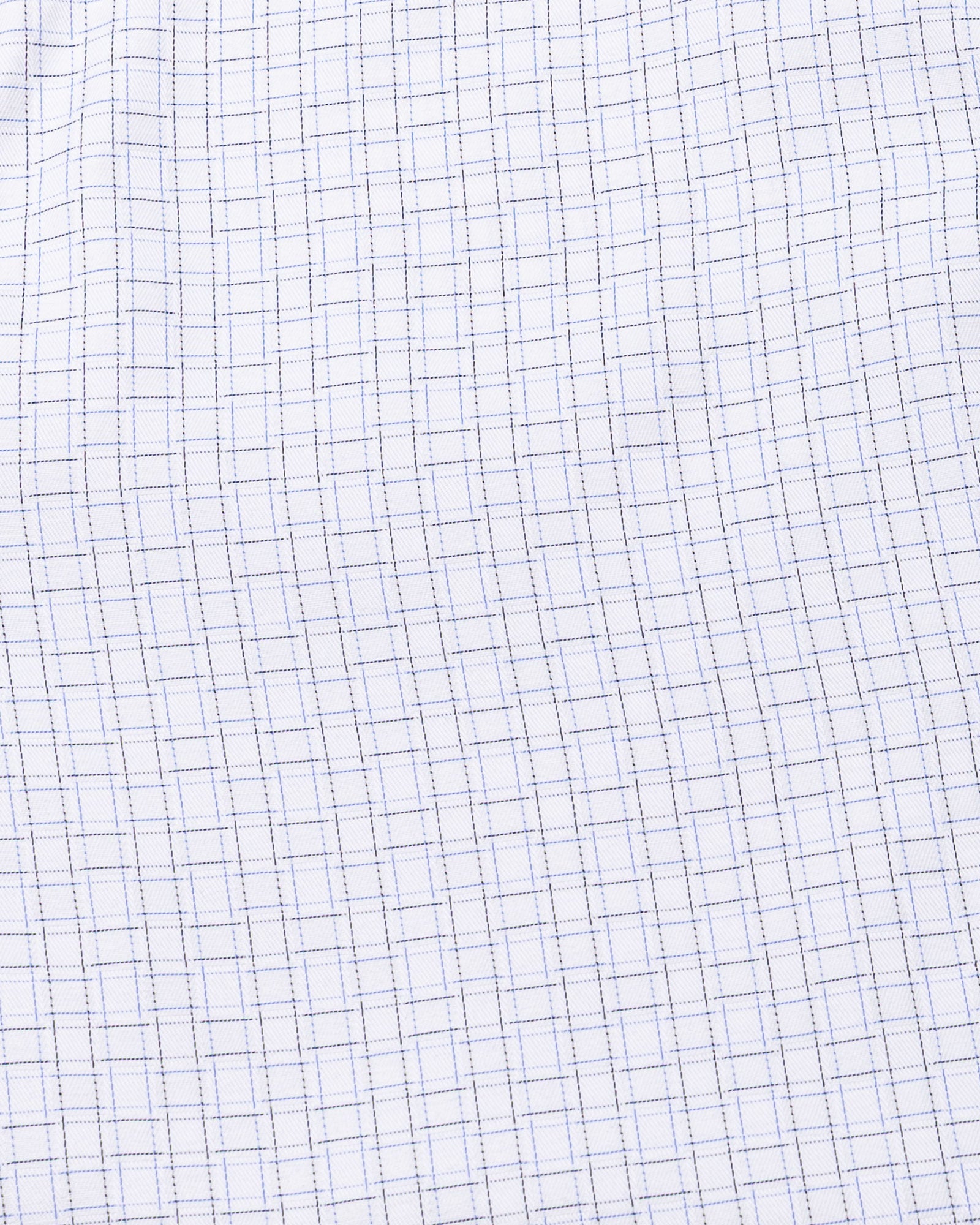 Dushan Blue Check Button Down Textured Cotton Shirt - John Ellies