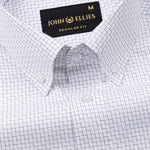 Dushan Grey Check Button Down Textured Cotton Shirt - John Ellies