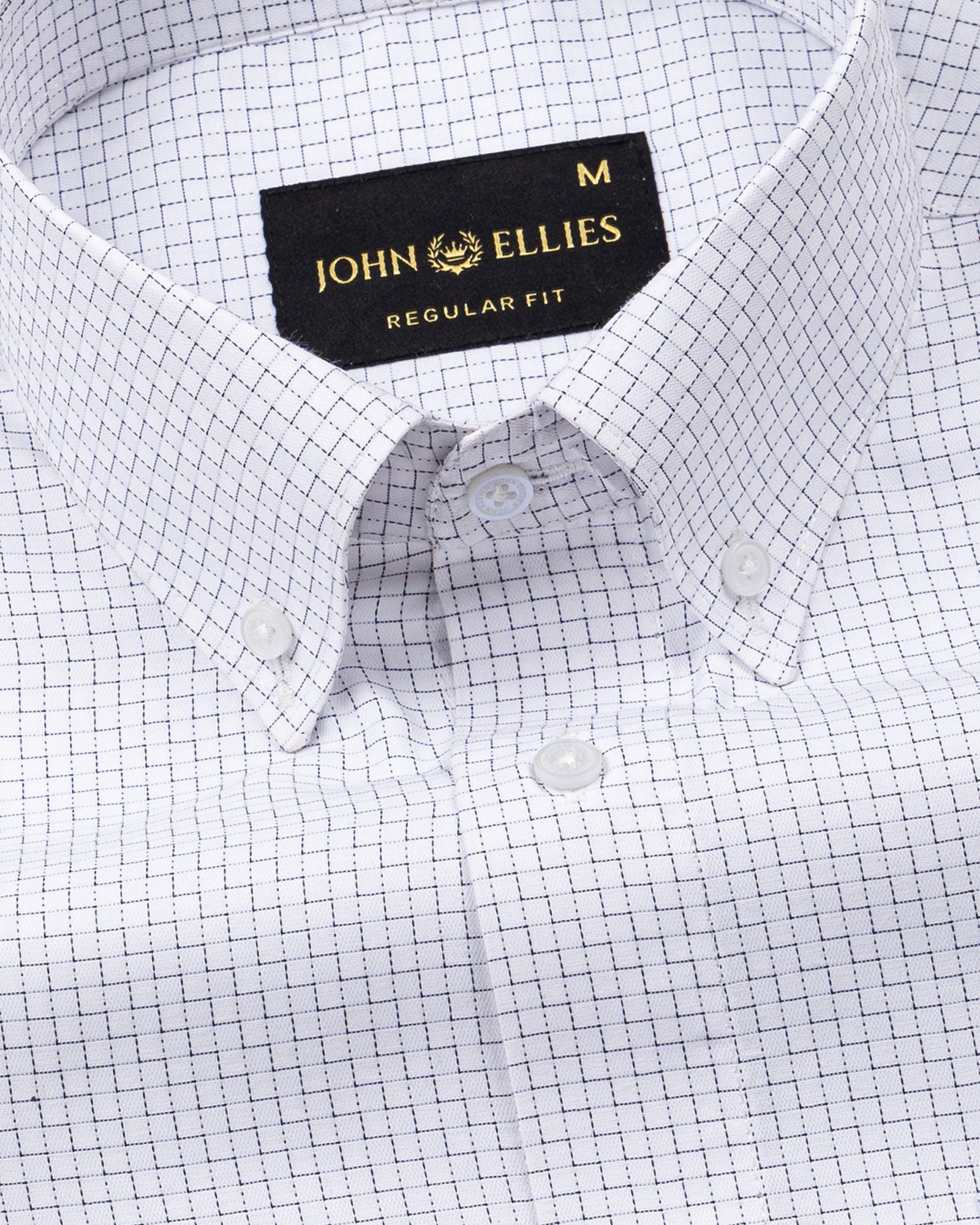 Dushan Grey Check Button Down Textured Cotton Shirt - John Ellies