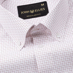 Dushan Red Check Button Down Textured Cotton Shirt - John Ellies