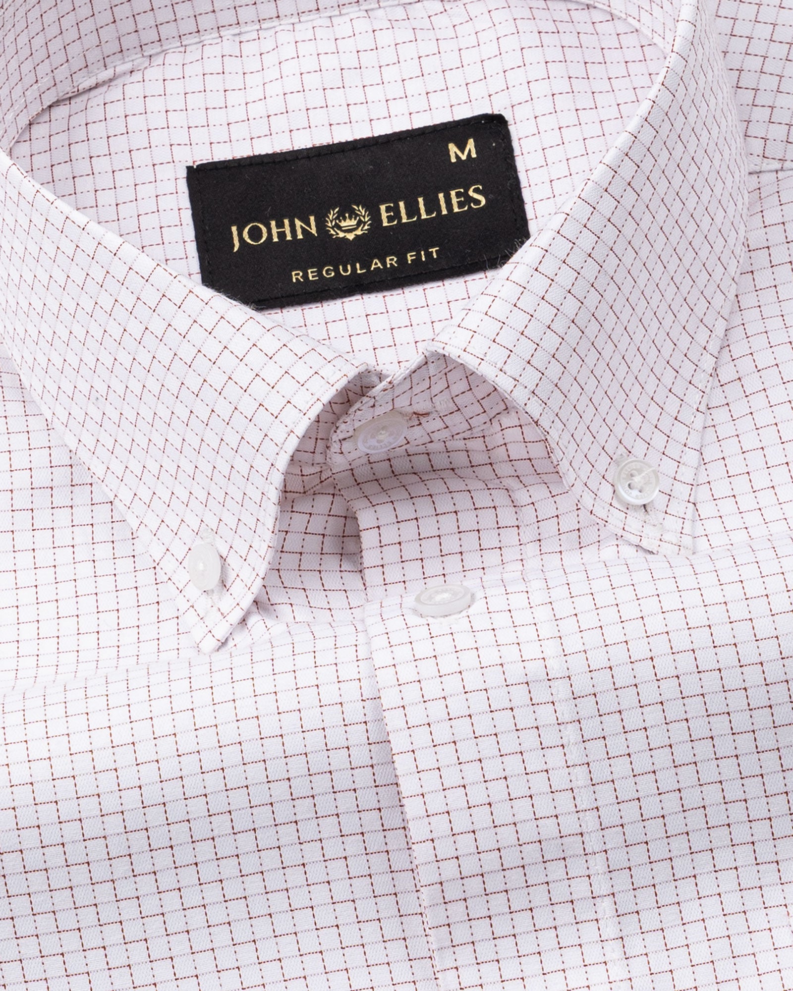 Dushan Red Check Button Down Textured Cotton Shirt - John Ellies