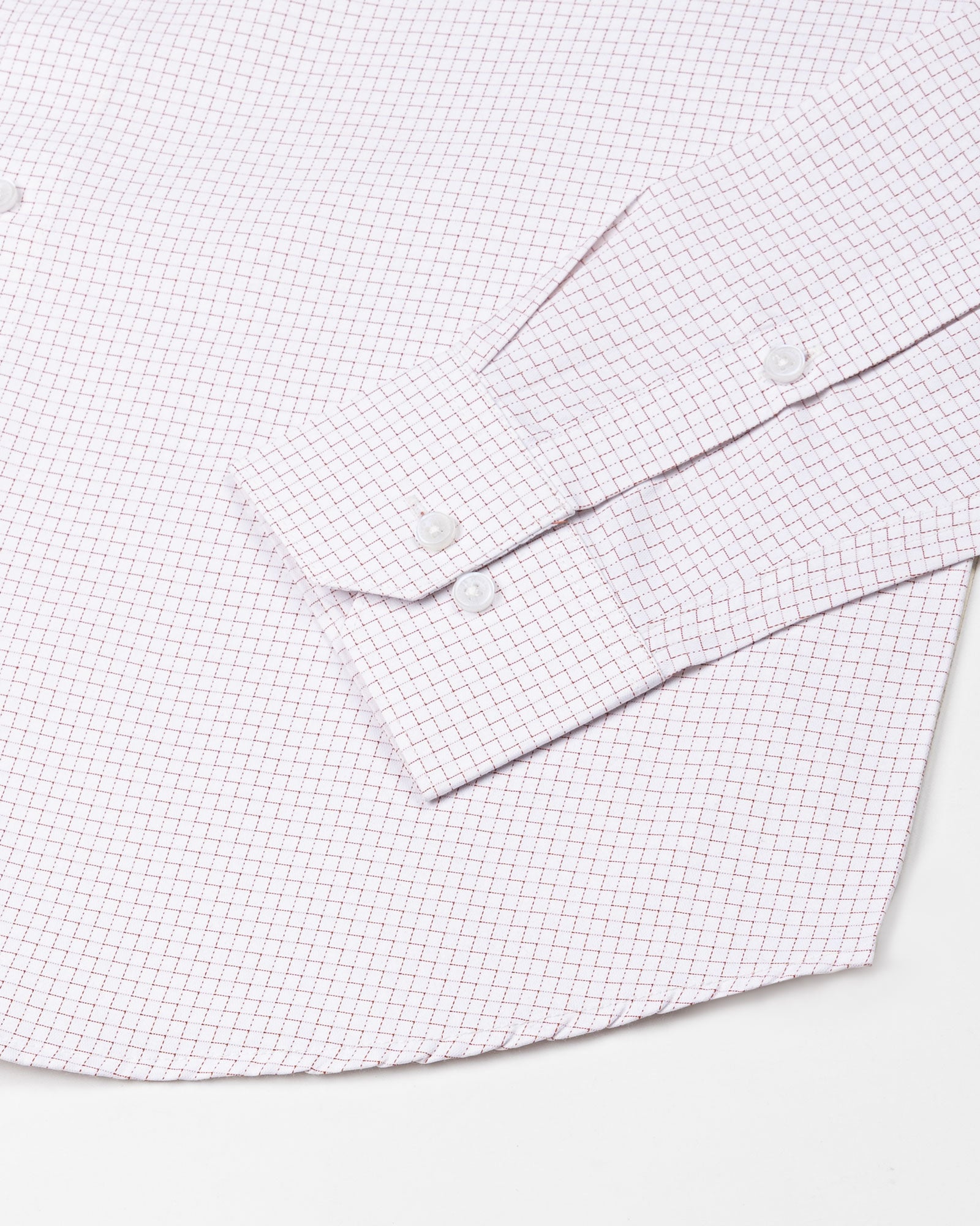 Dushan Red Check Button Down Textured Cotton Shirt - John Ellies