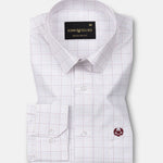 Taner Maroon Cotton Check Shirt - John Ellies