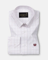 Taner Maroon Cotton Check Shirt