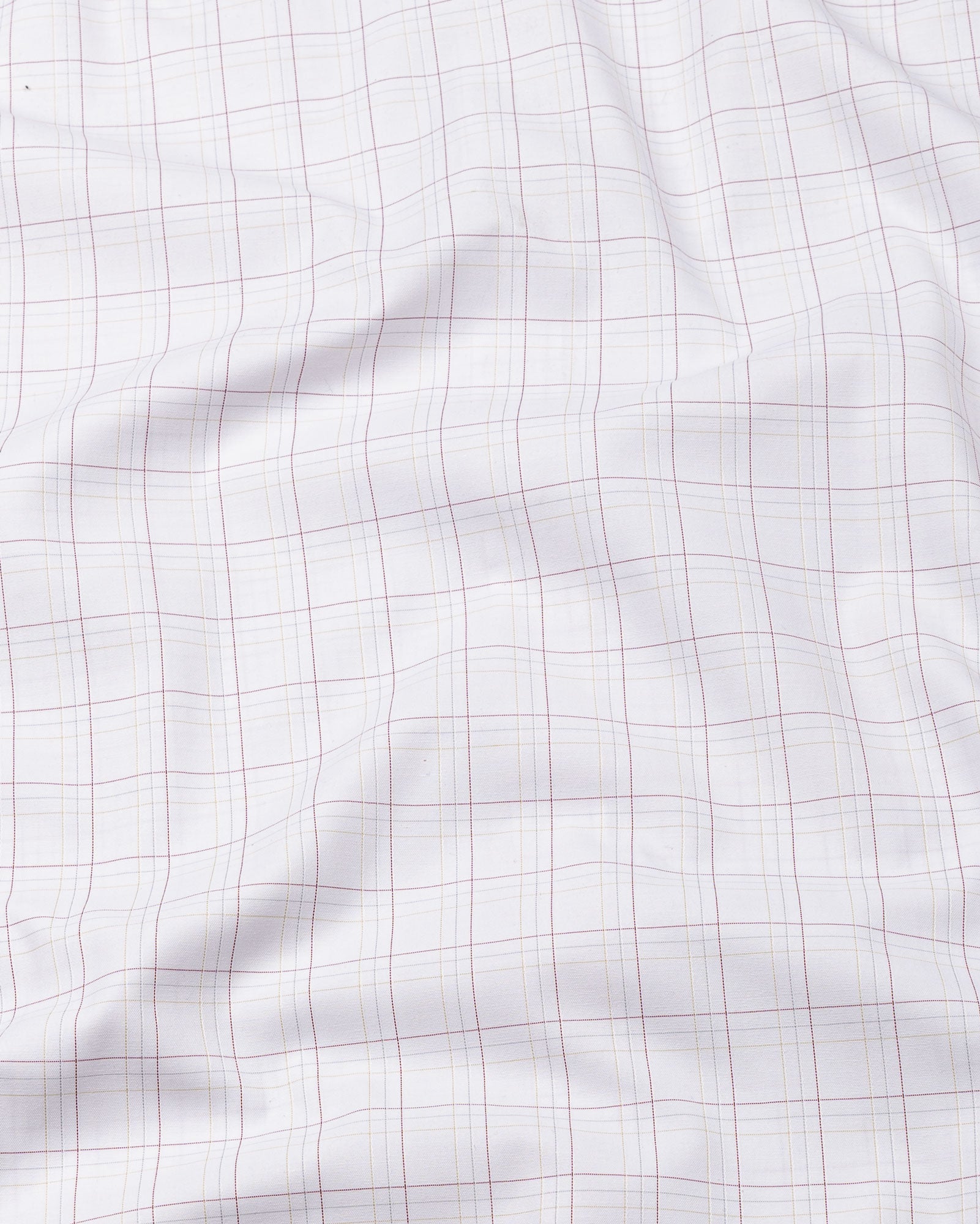 Taner Maroon Cotton Check Shirt - John Ellies