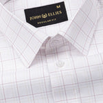 Taner Maroon Cotton Check Shirt - John Ellies