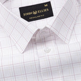 Taner Maroon Cotton Check Shirt - John Ellies