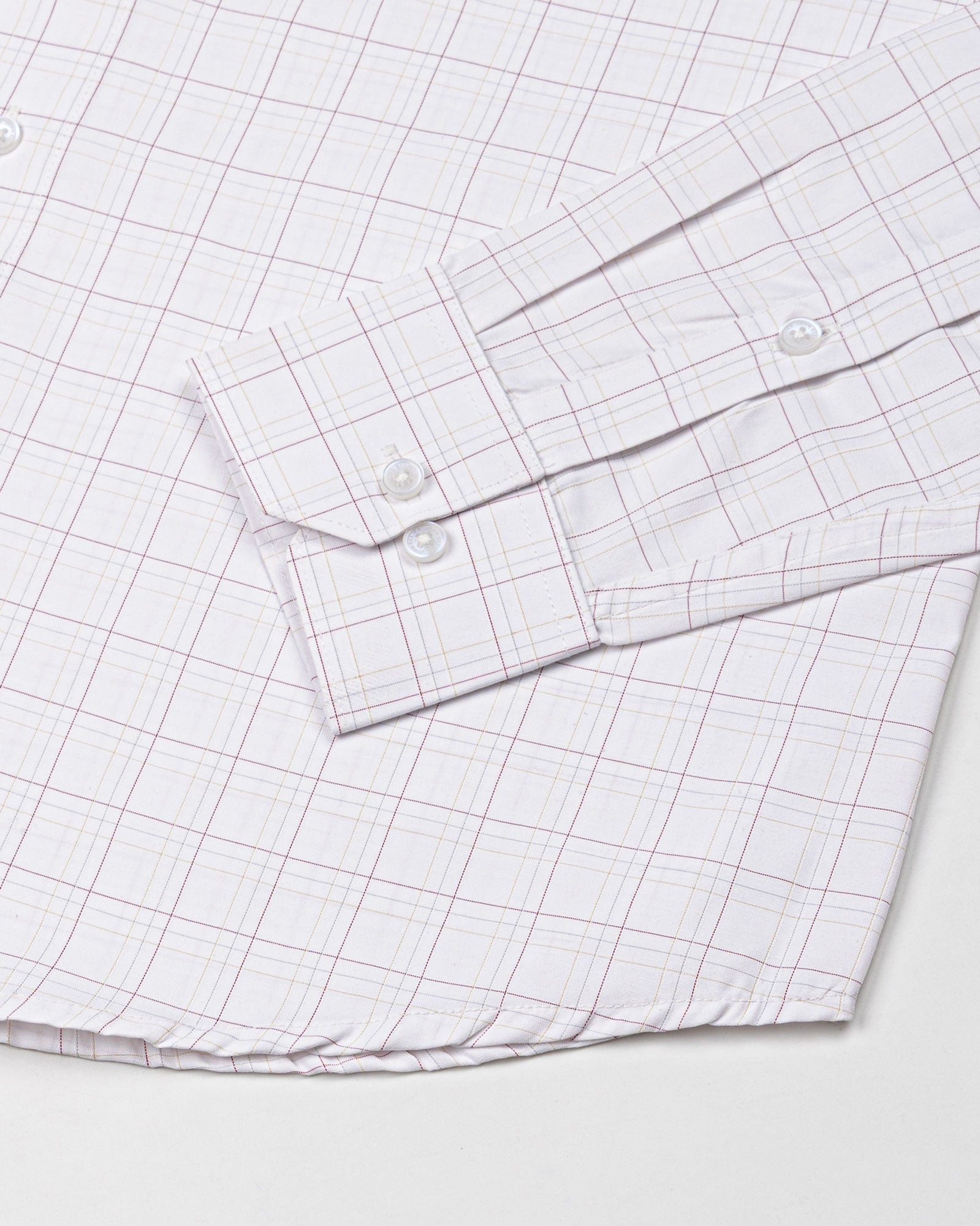 Taner Maroon Cotton Check Shirt - John Ellies