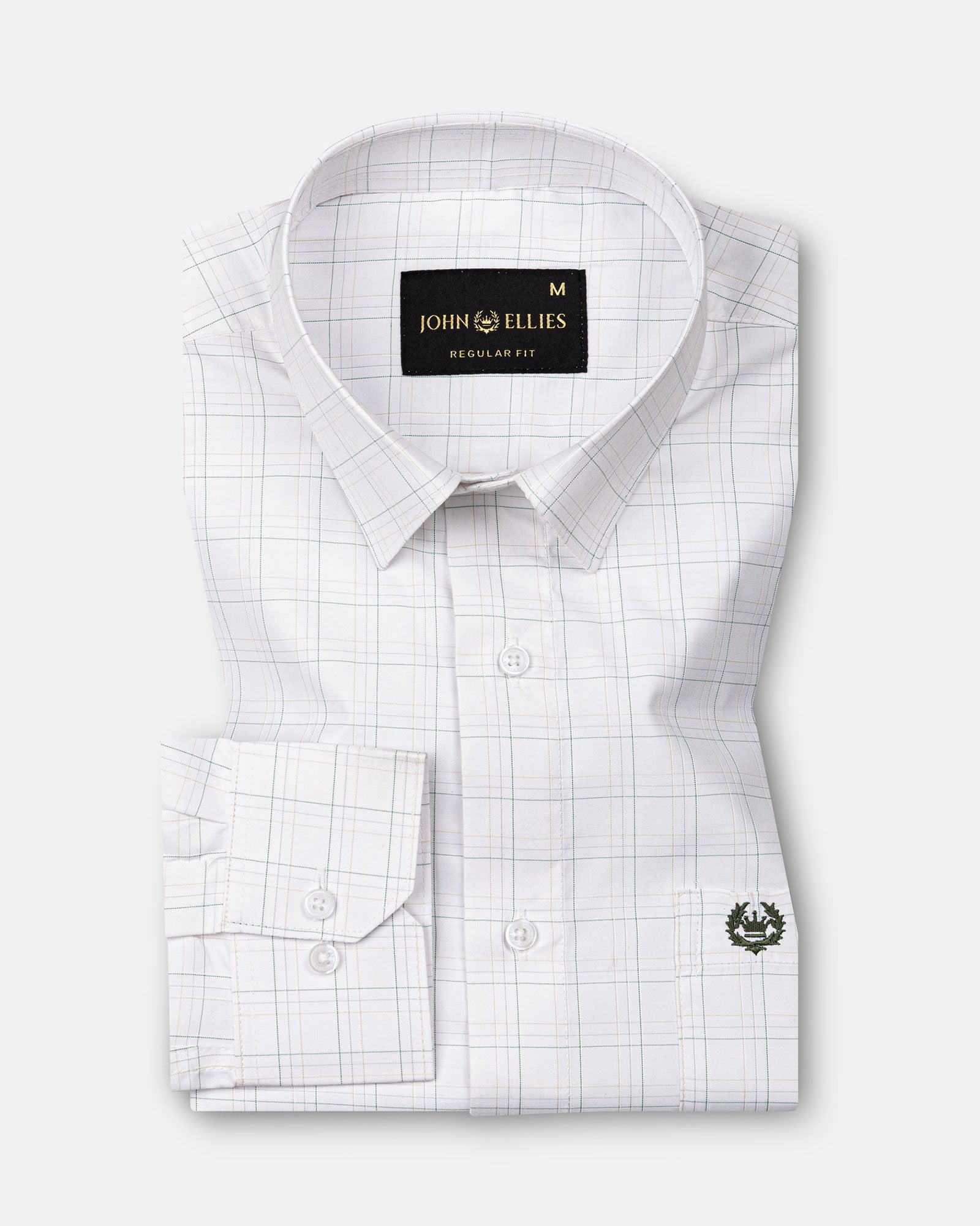 Taner Green Cotton Check Shirt - John Ellies