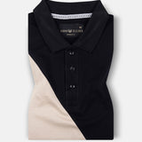 Venorai Cream With Black Cotton Polo T-Shirt