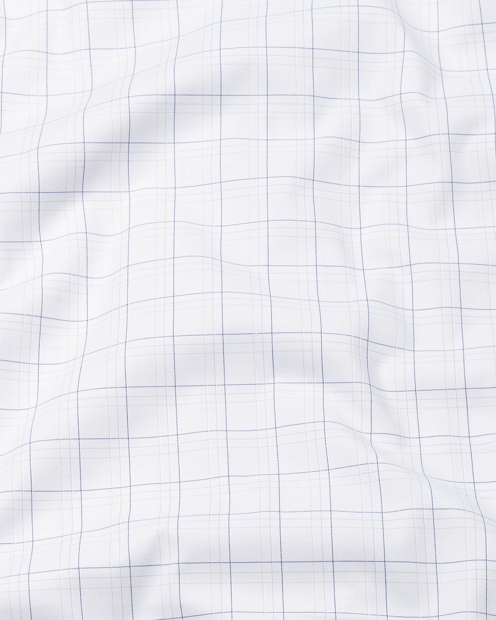 Taner Navy Blue Cotton Check Shirt - John Ellies