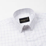 Taner Navy Blue Cotton Check Shirt - John Ellies