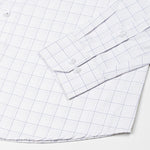 Taner Navy Blue Cotton Check Shirt - John Ellies