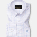 Taner Sky Blue Cotton Check Shirt - John Ellies