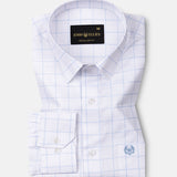 Taner Sky Blue Cotton Check Shirt - John Ellies