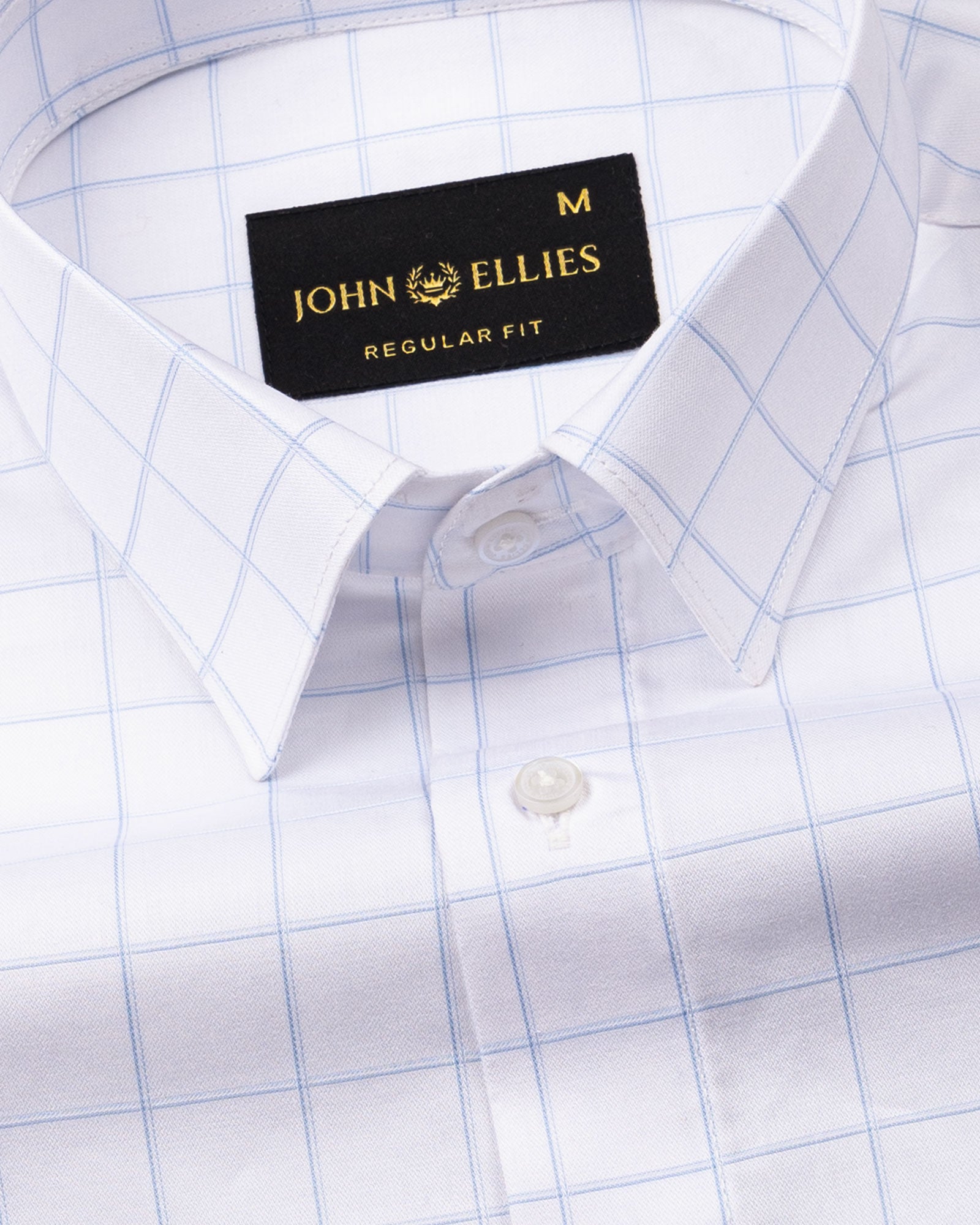 Taner Sky Blue Cotton Check Shirt - John Ellies