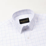 Taner Sky Blue Cotton Check Shirt - John Ellies