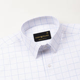 Taner Sky Blue Cotton Check Shirt - John Ellies