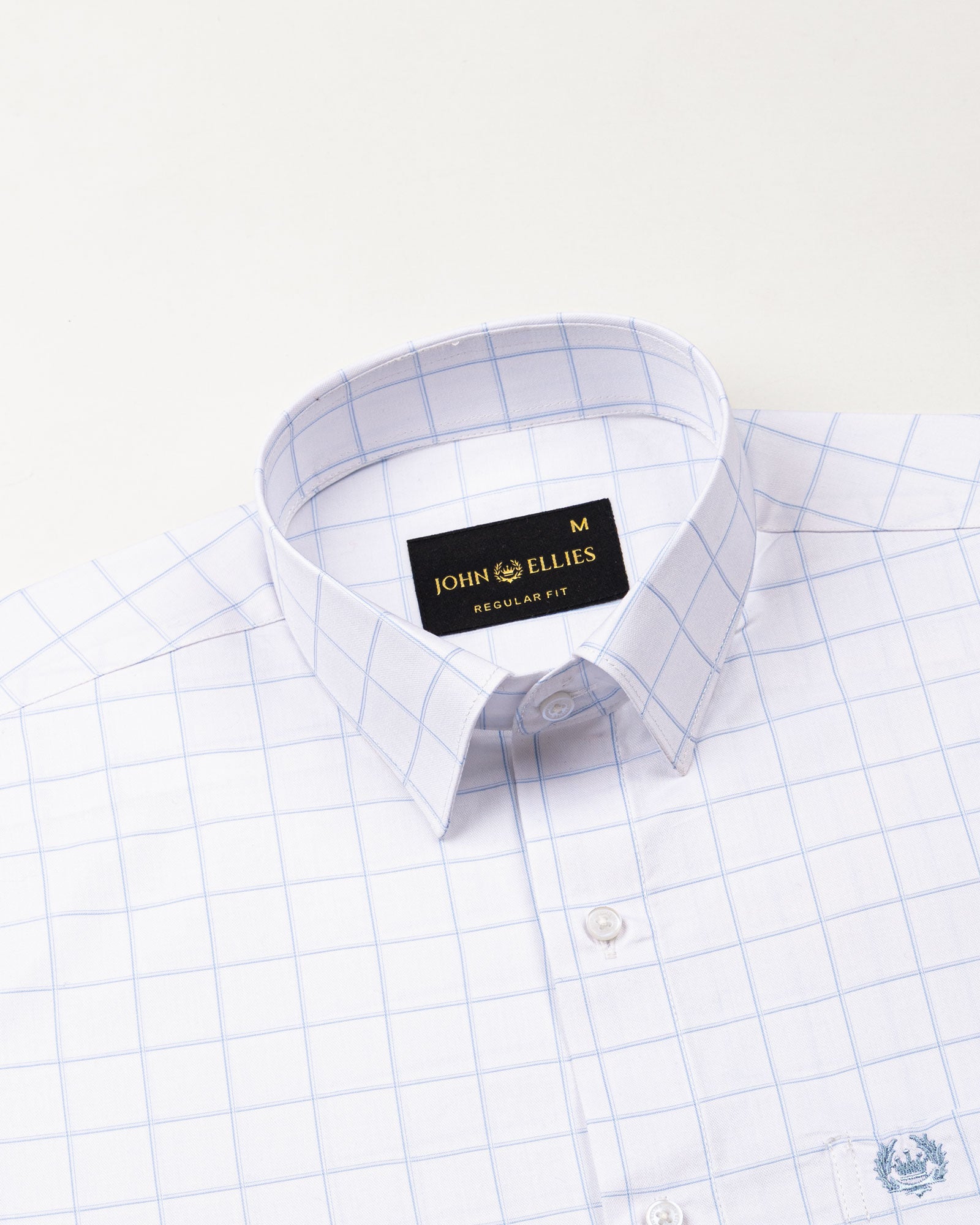 Taner Sky Blue Cotton Check Shirt - John Ellies