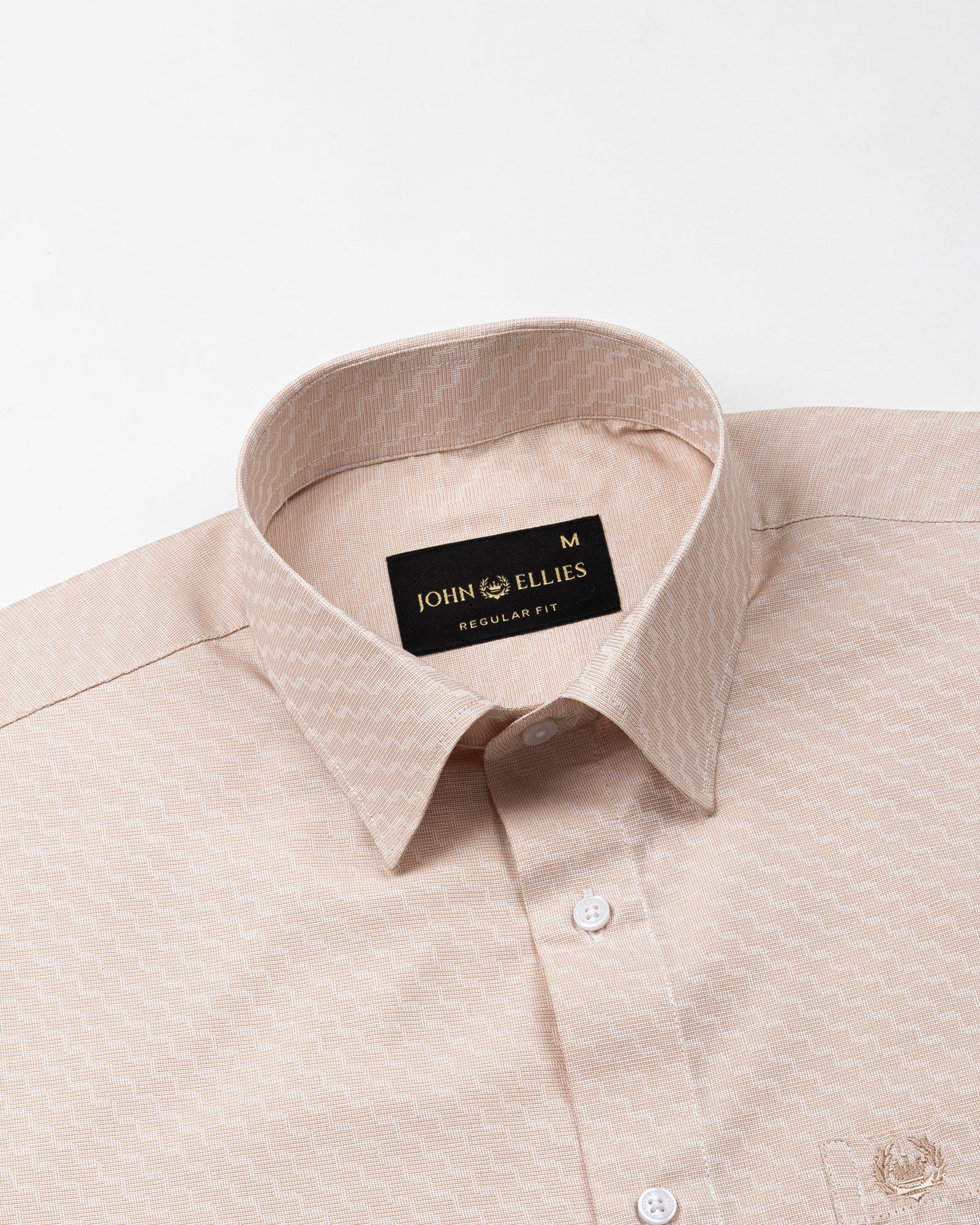 Ckrob Peach Textured Cotton Shirt - John Ellies