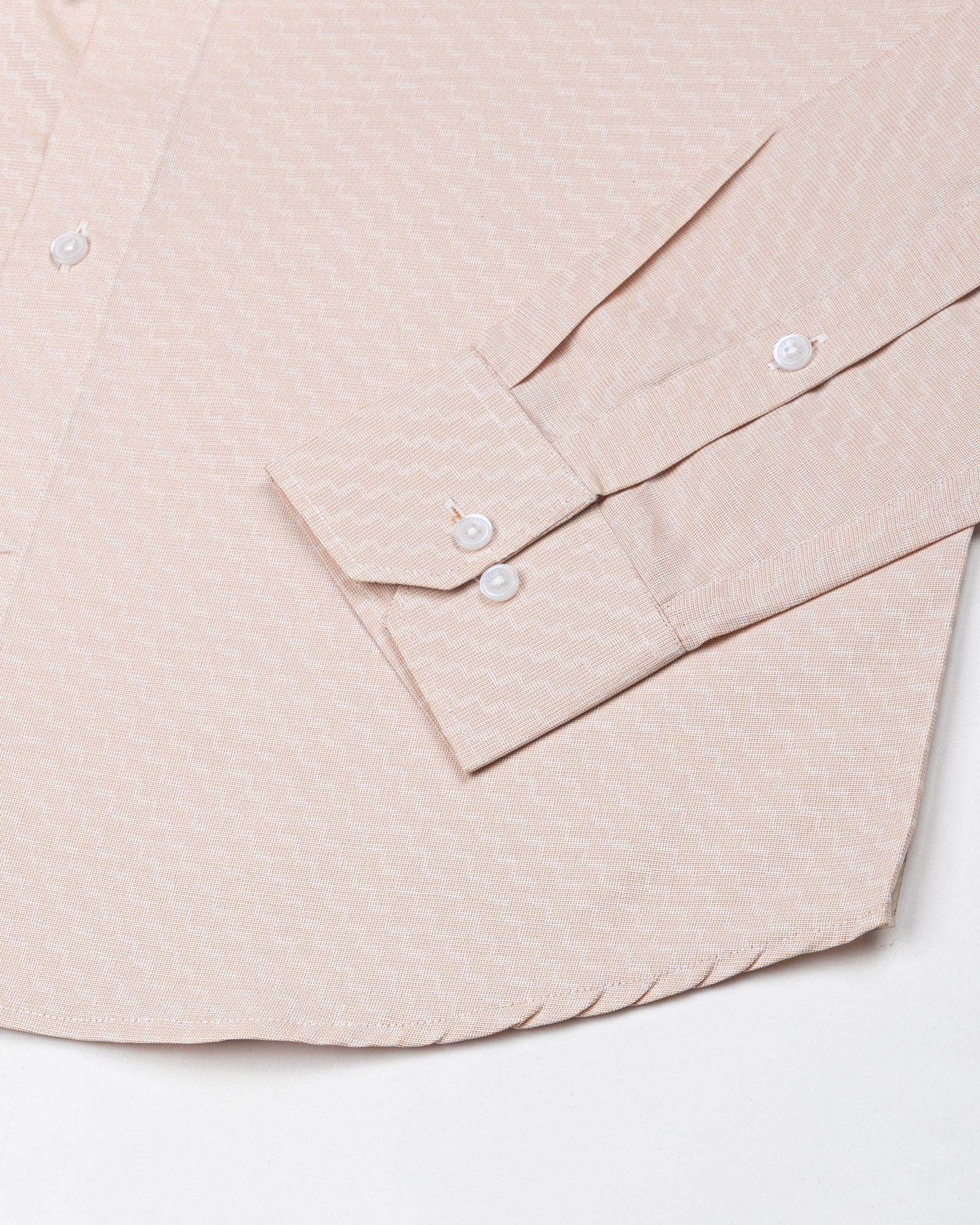 Ckrob Peach Textured Cotton Shirt - John Ellies